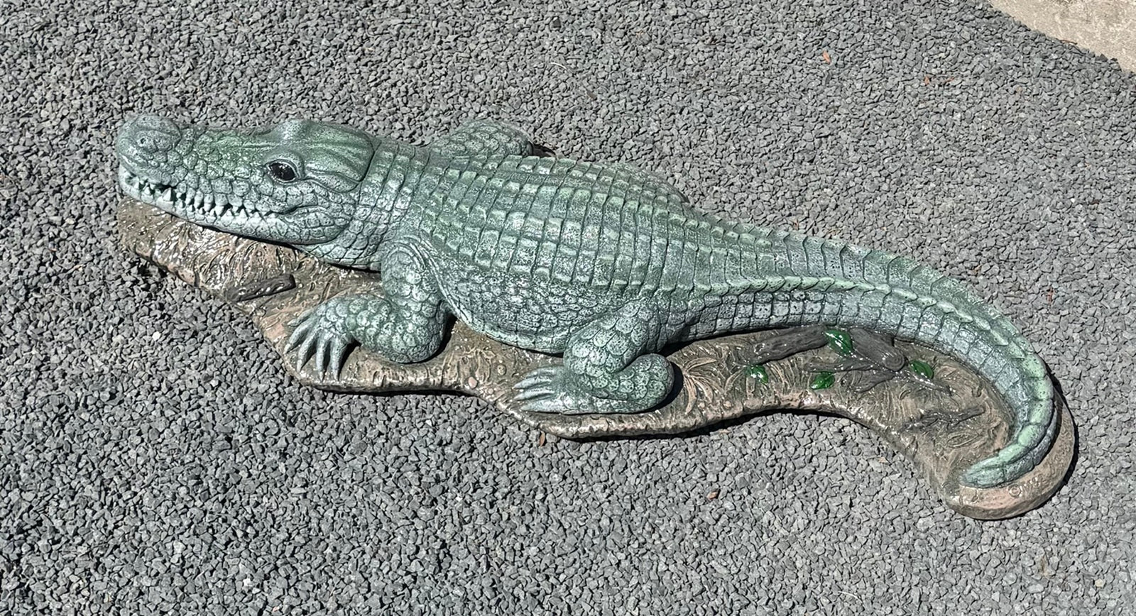 Alligator Water Feature Piped Sculpture 39" Long - Image 3