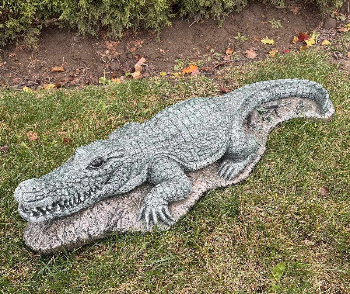 Alligator Water Feature Piped Sculpture 39" Long - Image 4