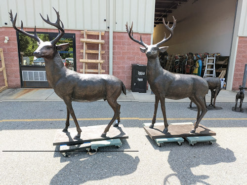 American White Tailed Deer Bronze Sculpture - Image 9