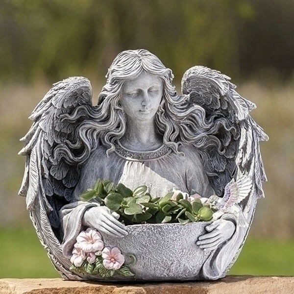 Angel Hummingbird Planter Garden Statue