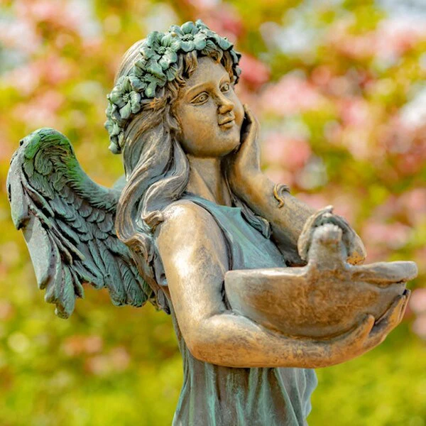 Angel With Dish Garden Statue Birdfeeder 39" H - Image 2