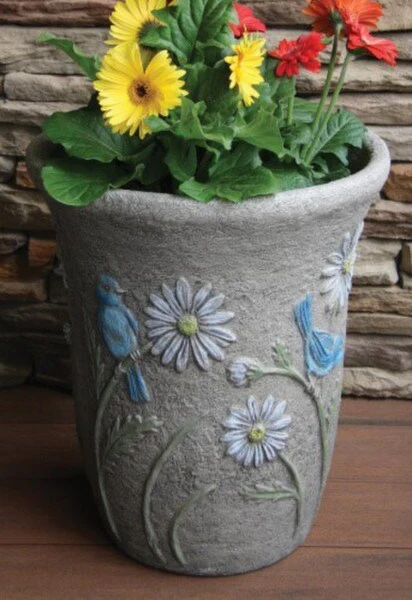 Bluebird Garden Cement Planter