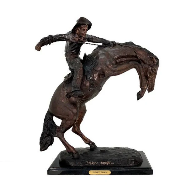 Bronze Wooly Chaps Remington Cowboy Statue