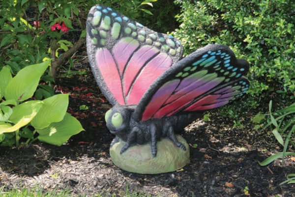 Butterfly Large Multi Color Cement Garden Sculpture - Image 3