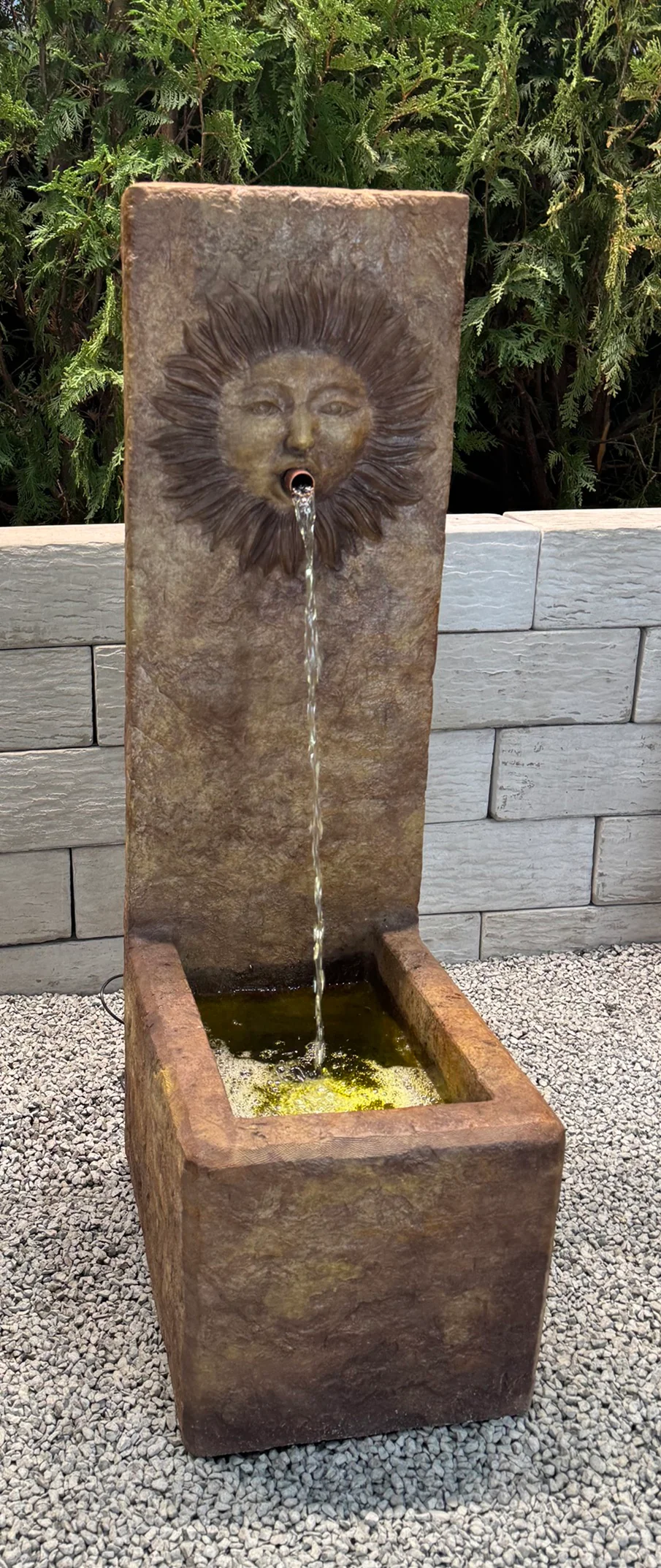 Del Sole Single Spouting Sun Fountain Lighted 39" High - Image 3
