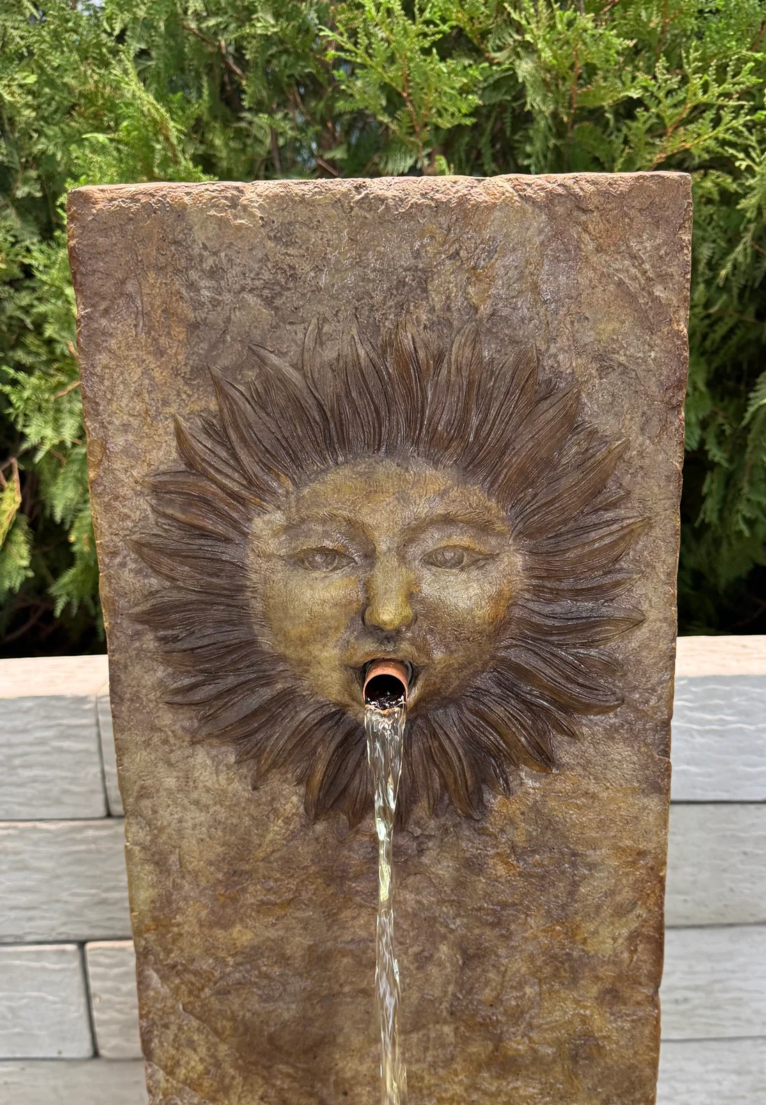 Del Sole Single Spouting Sun Fountain Lighted 39" High - Image 4