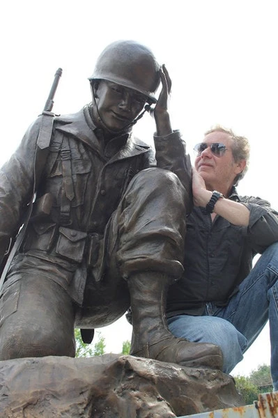 Fallen Soldier War Memorial Life-Size Sculpture Kneeing 48" High - Image 10
