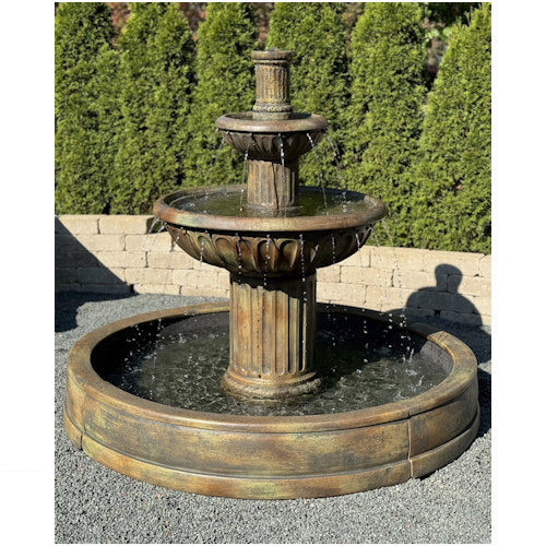 Fluted Fountain In Valencia Pool – 55" High - Image 2