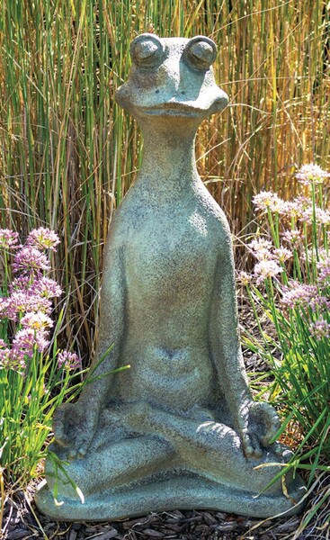 Frog in Zen Pose Garden Statue Cast Stone - Image 2