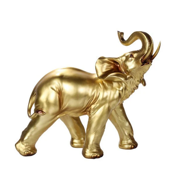 Golden Lucky Elephant Sculpture