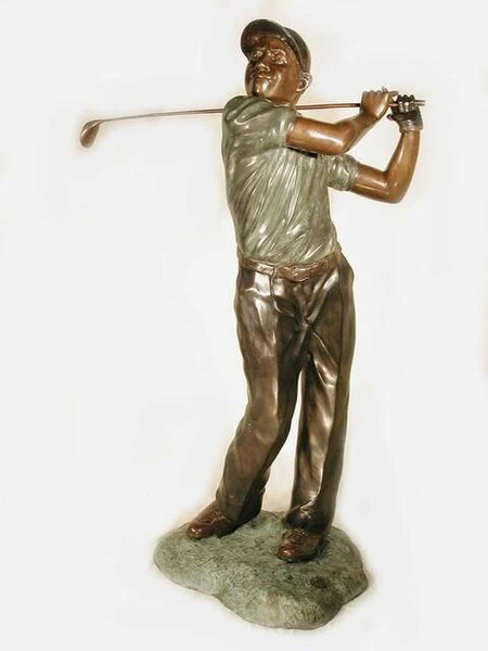 Golfer Male Life Size Bronze Sculpture 64" High