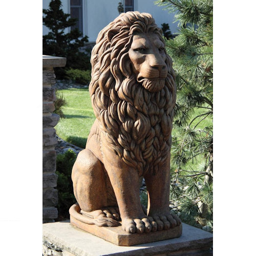 Grand Sitting Lion Cement Statue 48" High - Image 2