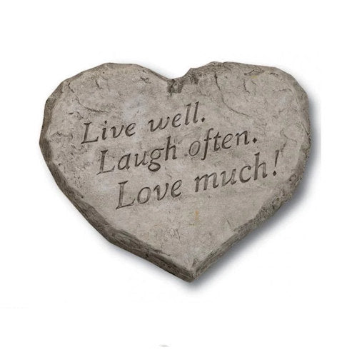 Heart Stone- Live well laugh often love much! Garden Stone - Image 2