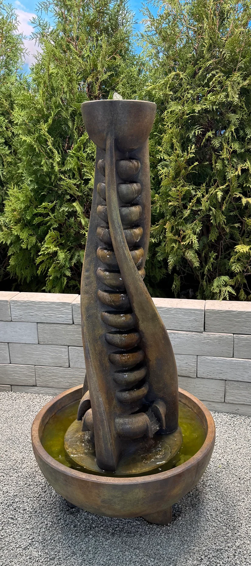 Helix Modern Cascading Garden Fountain 62" High - Image 3