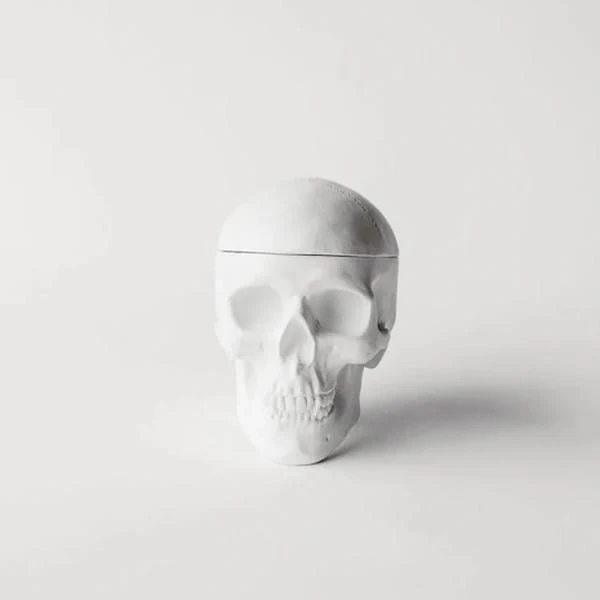 Human Skull Replica Sculptural Box Statue - Image 2