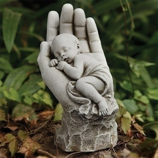 In the Palm of His Hand Baby Sleeping Statue