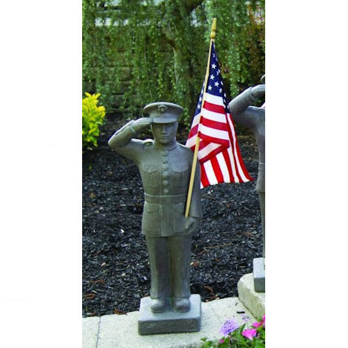 Armed Forces Marines Soldier Statue with Flag 27" High - Image 3