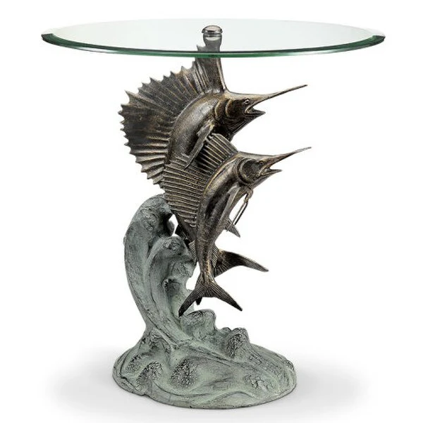 Marlin and Sailfish End Table Sculpture - Image 2