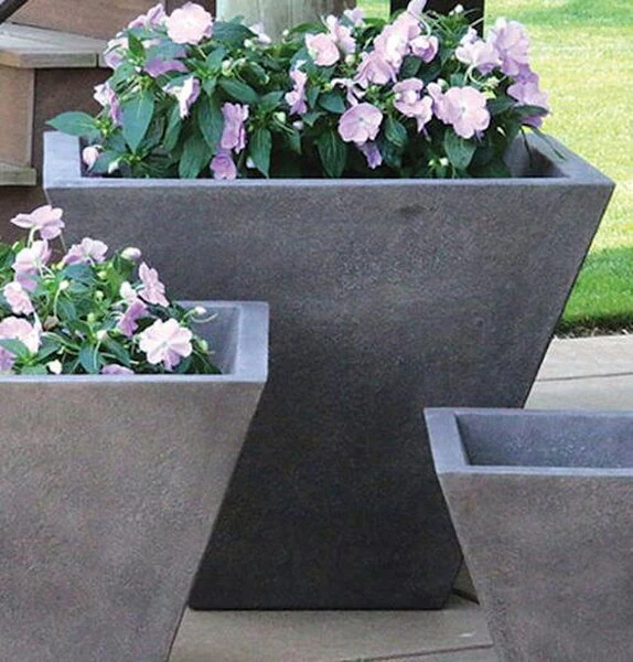 Oblique Garden Planter Cement Large