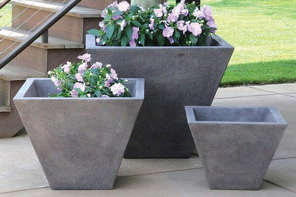 Oblique Garden Planter Cement Large - Image 2