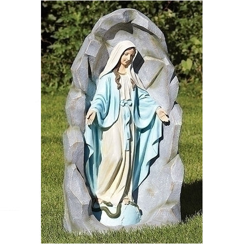 Our Lady of Grace Sculpture in Grotto 36" HIgh