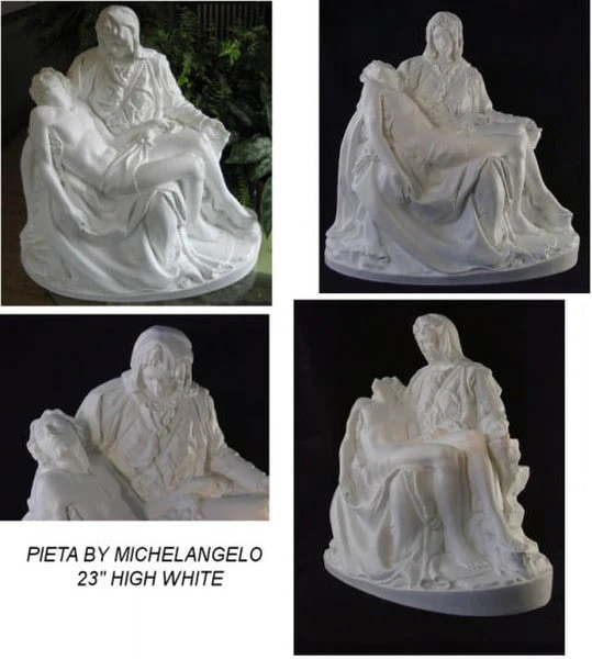 Pieta By Michelangelo  22" High White