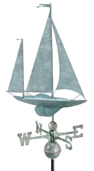 SailBoat Sculpture Yawl Weathervane - Image 3