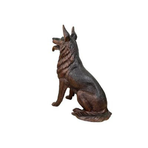 Sitting German Shepherd Dog Bronze Statue - Image 3