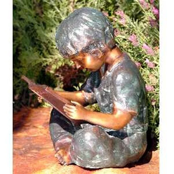 Storybook Time Boy Statue Bronze