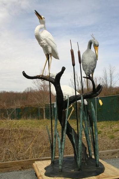 Three Herons On The Tree Water Feature - Image 3