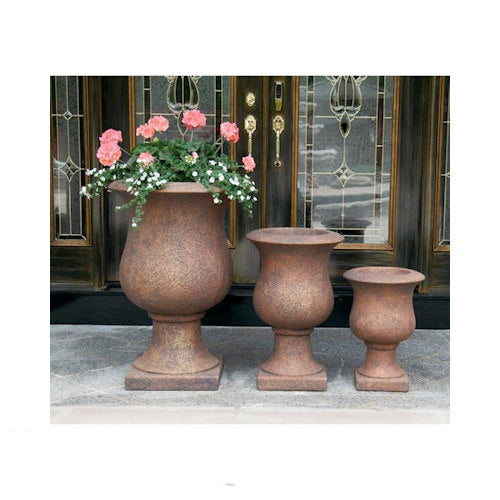 Vail Goblet Urns Cast Stone Planters Trio - Image 2